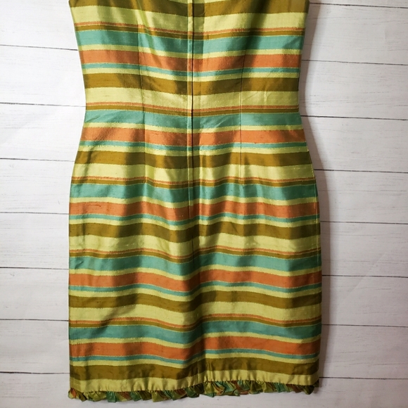Maggy London Womens Dress with Hem Detail Sz 6 Beautiful Colors 100% SILK - Picture 5 of 7